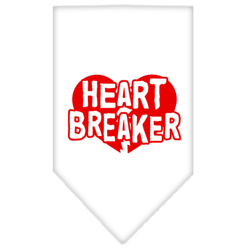 Heart Breaker Screen Print Bandana White Large